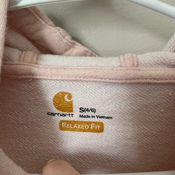 Carhartt Pink Pullover Hoodie with Drawstring Hood - Picture 4 of 7